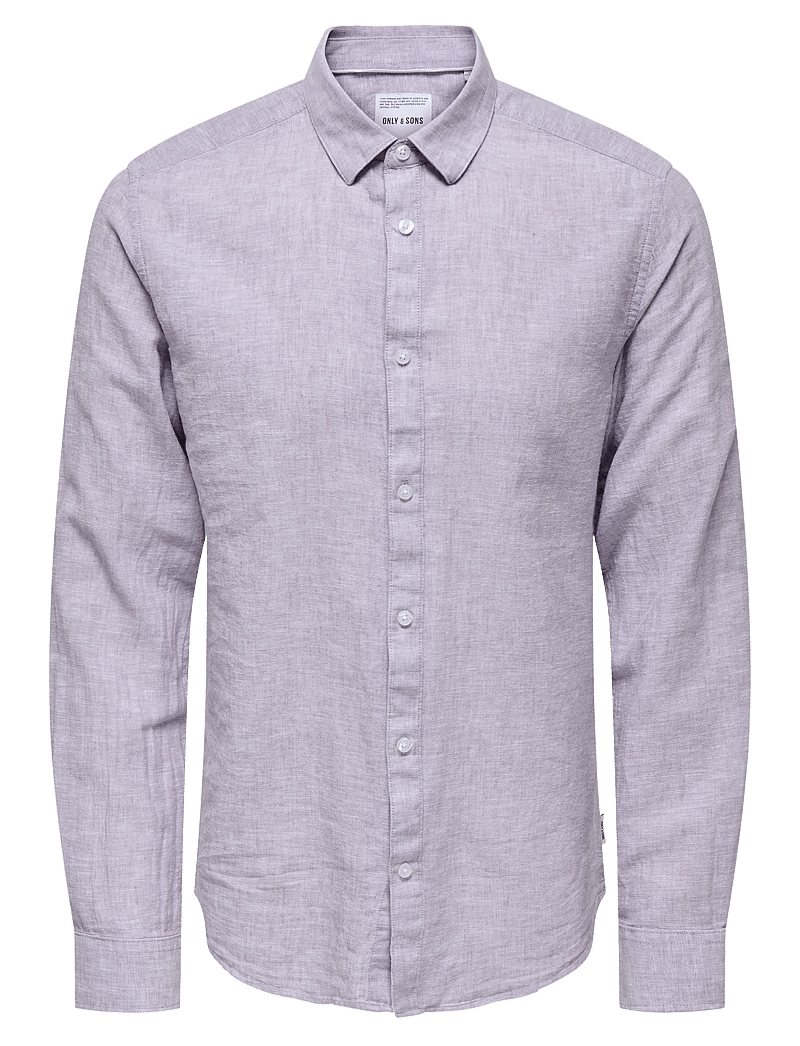 ONLY & SONS - ONSCAIDEN LIFE LS SOLID LINEN BLEND NOOS - linneskjortor - nirvana - 0