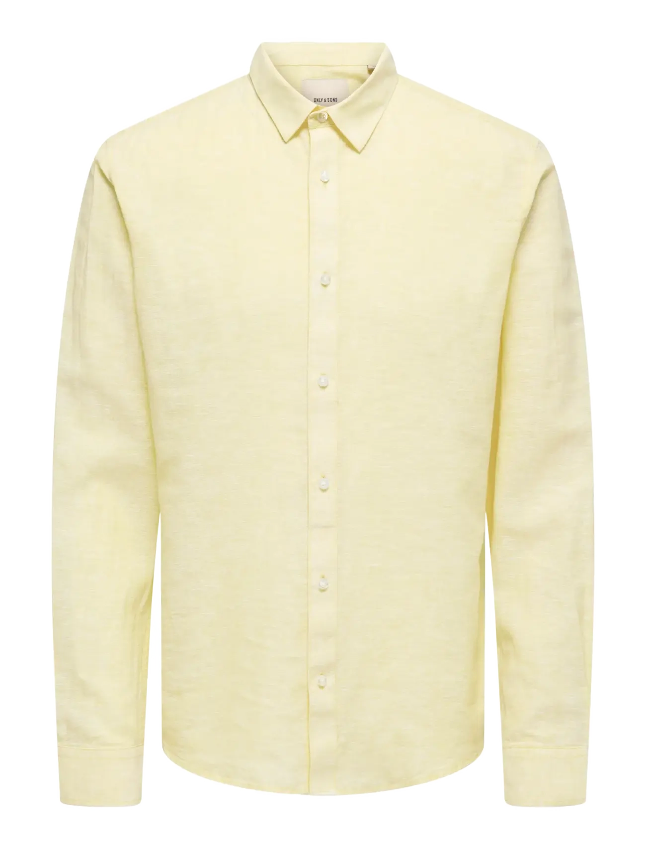 ONLY & SONS Onscaiden Life Ls Solid Linen Blend Noos Gelb - XL - Herren