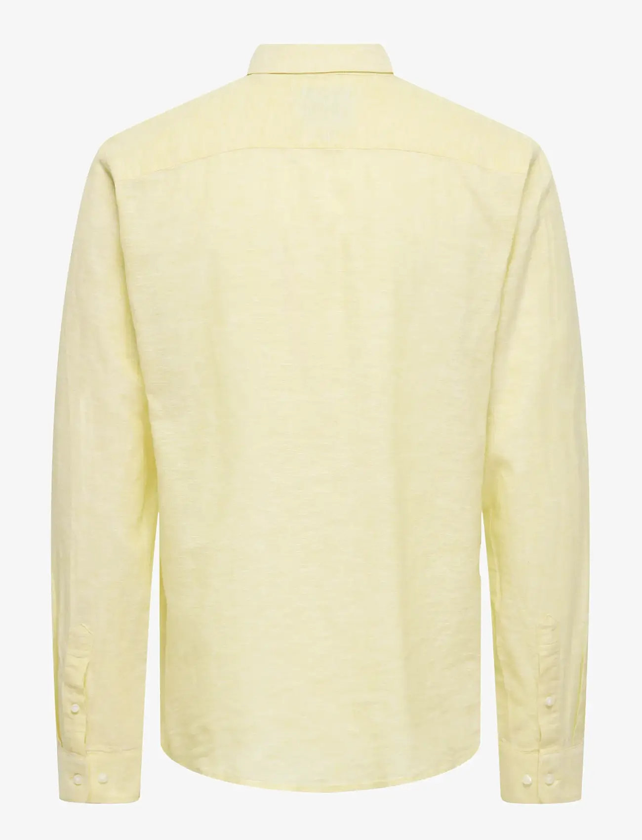 ONLY & SONS - ONSCAIDEN LIFE LS SOLID LINEN BLEND NOOS - linen shirts - pastel yellow - 2