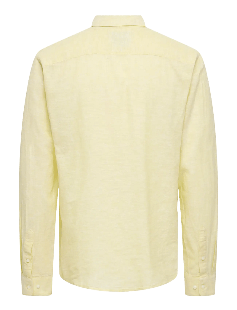 ONLY & SONS - ONSCAIDEN LIFE LS SOLID LINEN BLEND NOOS - linased särgid - pastel yellow - 2
