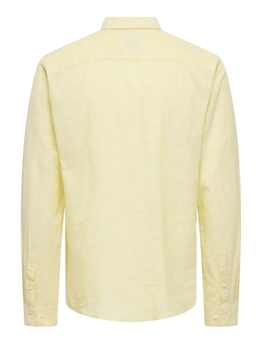 ONLY & SONS - ONSCAIDEN LIFE LS SOLID LINEN BLEND NOOS - linased särgid - pastel yellow - 2