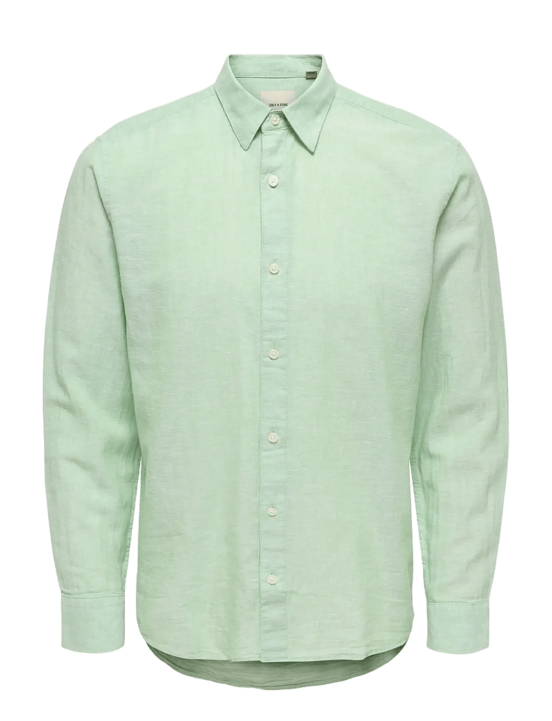 ONLY & SONS - ONSCAIDEN LIFE LS SOLID LINEN BLEND NOOS - leinenhemden - quiet green - 0