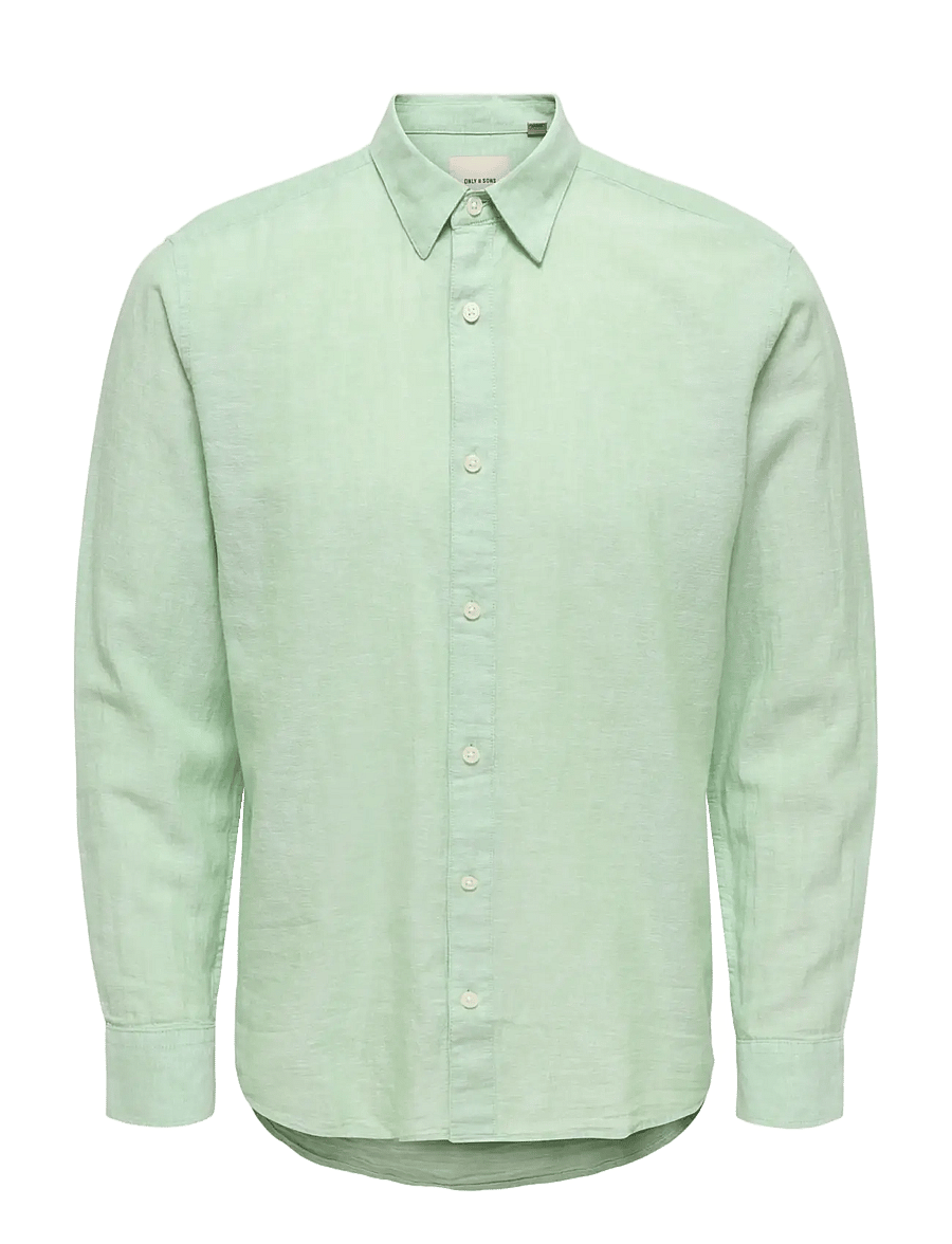 ONLY & SONS - ONSCAIDEN LIFE LS SOLID LINEN BLEND NOOS - leinenhemden - quiet green - 0