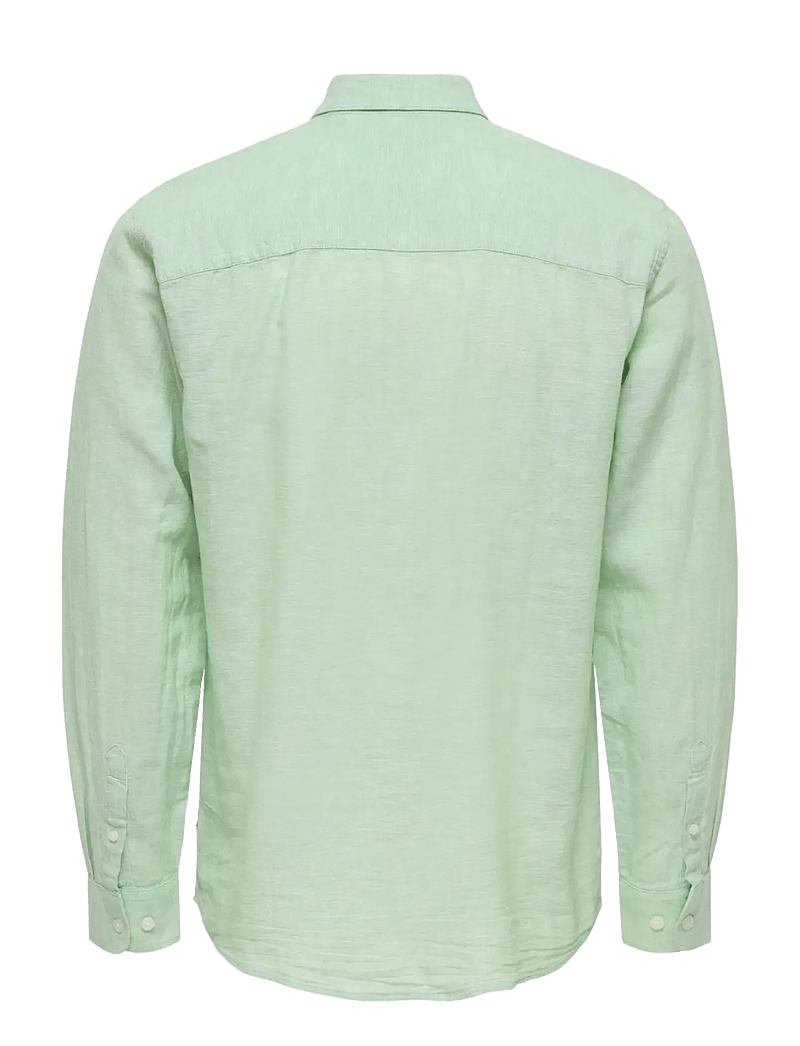 ONLY & SONS - ONSCAIDEN LIFE LS SOLID LINEN BLEND NOOS - leinenhemden - quiet green - 1