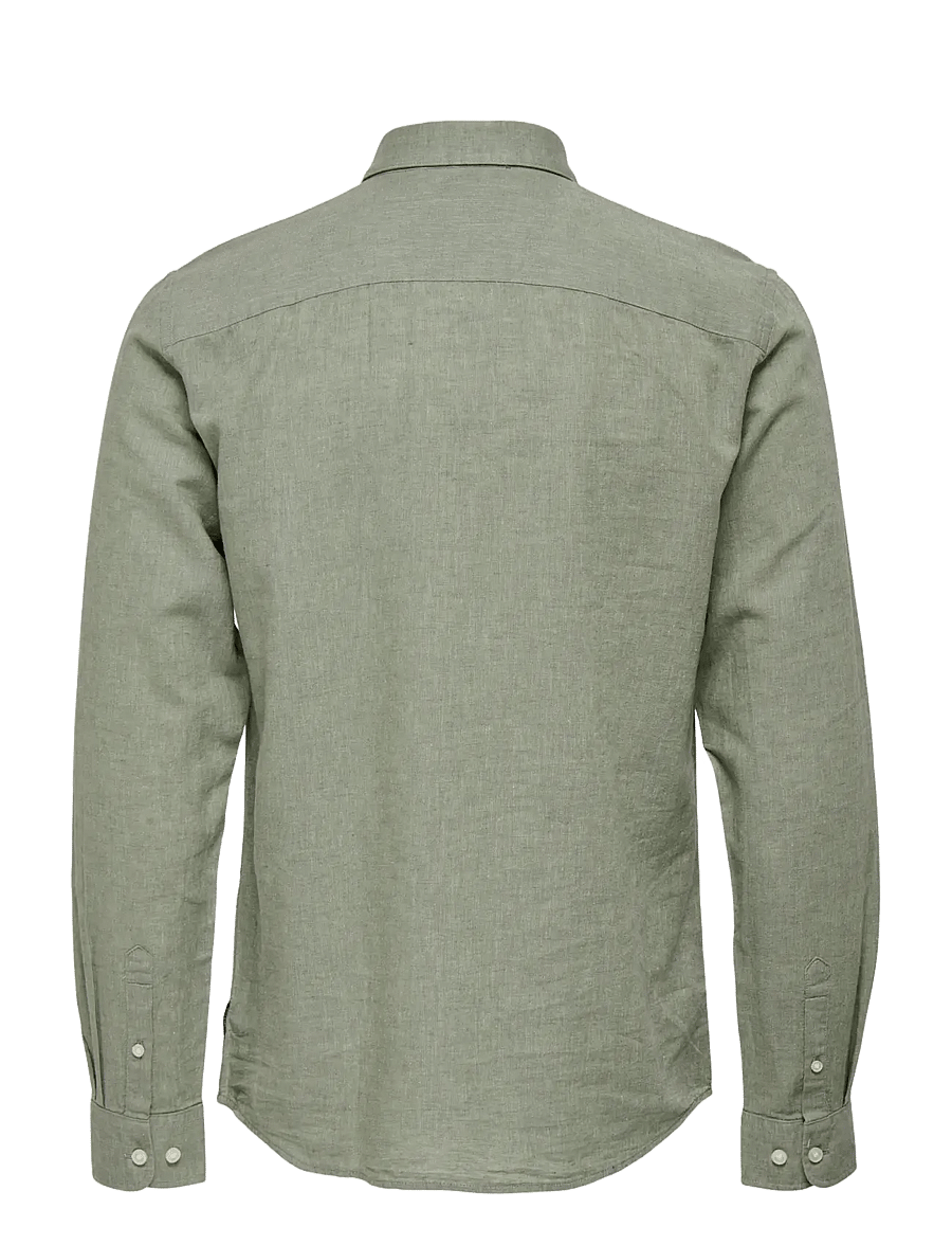 ONLY & SONS - ONSCAIDEN LIFE LS SOLID LINEN BLEND NOOS - leinenhemden - swamp - 2