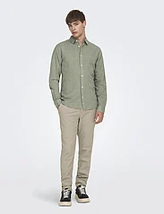 ONLY & SONS - ONSCAIDEN LS SOLID LINEN SHIRT NOOS - mažiausios kainos - swamp - 4