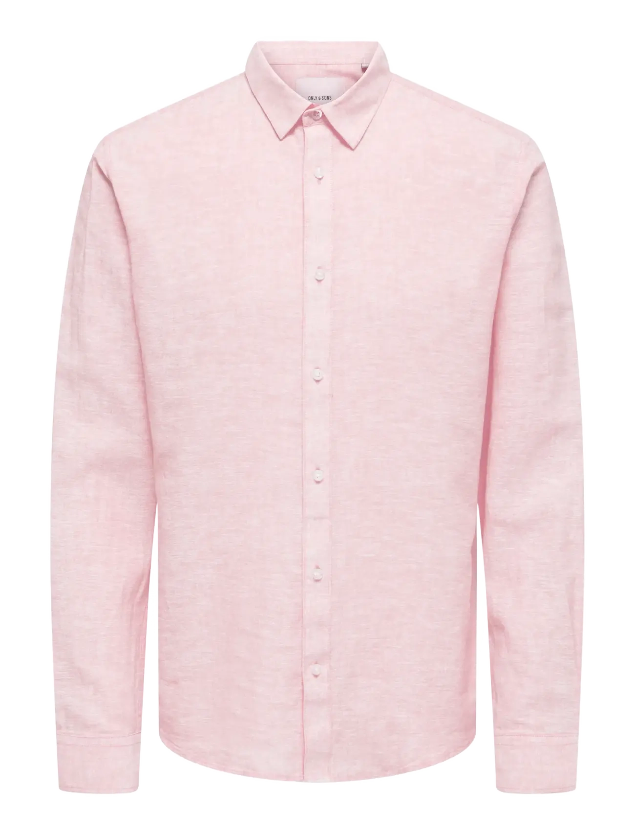 ONLY & SONS Onscaiden Life Ls Solid Linen Blend Noos Pink - L - Herren