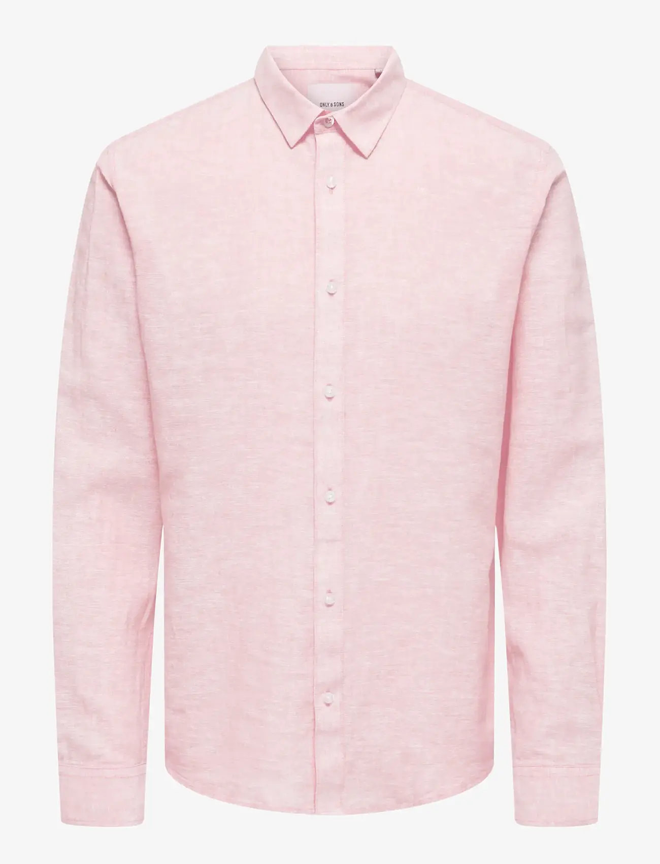 ONLY & SONS - ONSCAIDEN LIFE LS SOLID LINEN BLEND NOOS - linen shirts - veiled pink - 1