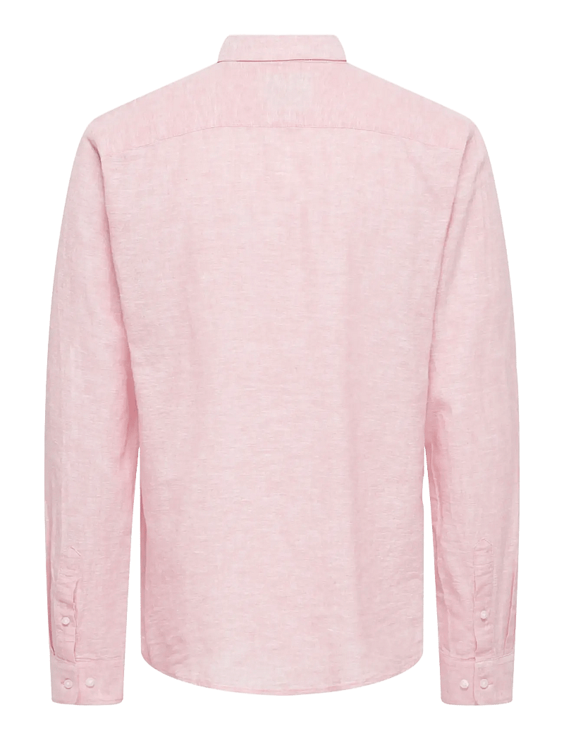 ONLY & SONS - ONSCAIDEN LIFE LS SOLID LINEN BLEND NOOS - linased särgid - veiled pink - 2