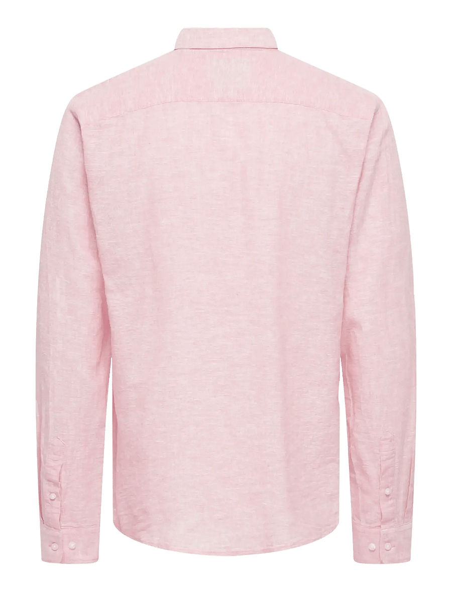ONLY & SONS - ONSCAIDEN LIFE LS SOLID LINEN BLEND NOOS - leinenhemden - veiled pink - 2