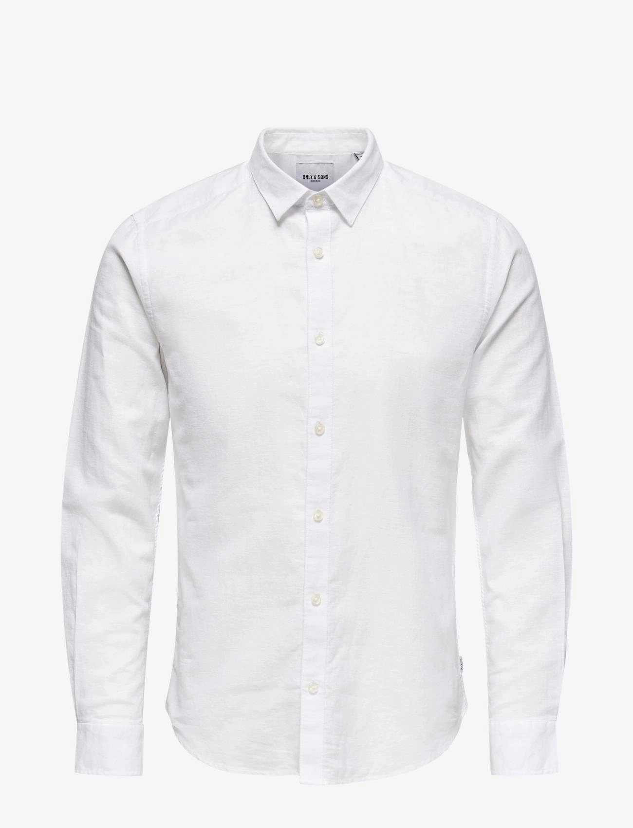 ONLY & SONS Onscaiden Life Ls Solid Linen Blend Noos Weiß - XXL - Herren