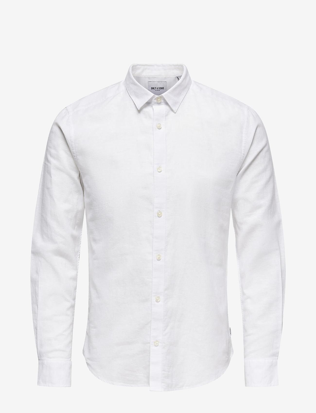 ONLY & SONS - ONSCAIDEN LIFE LS SOLID LINEN BLEND NOOS - leinenhemden - white - 1