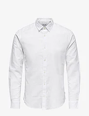 ONLY & SONS - ONSCAIDEN LS SOLID LINEN SHIRT NOOS - laveste priser - white - 0