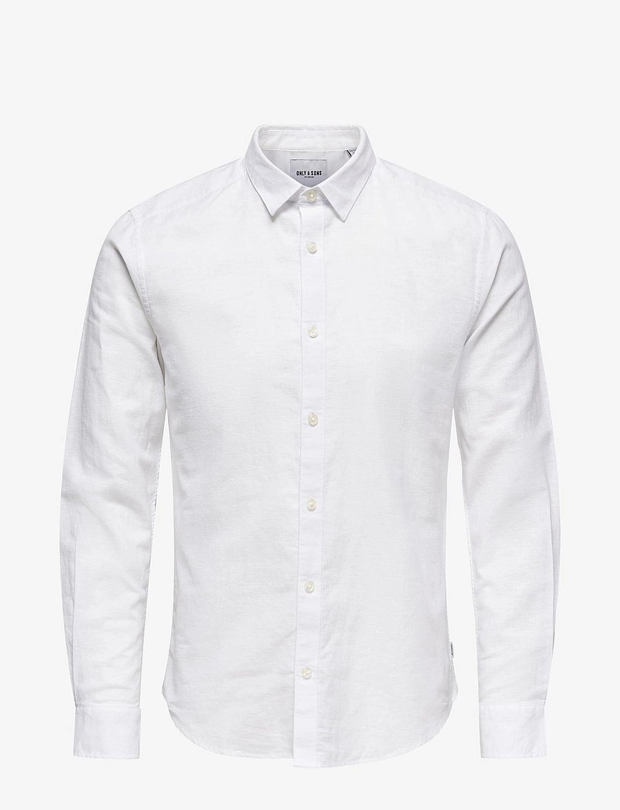 ONLY & SONS - ONSCAIDEN LIFE LS SOLID LINEN BLEND NOOS - leinenhemden - white - 1