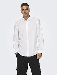 ONLY & SONS - ONSCAIDEN LS SOLID LINEN SHIRT NOOS - najniższe ceny - white - 2