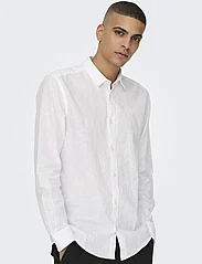 ONLY & SONS - ONSCAIDEN LS SOLID LINEN SHIRT NOOS - laveste priser - white - 5