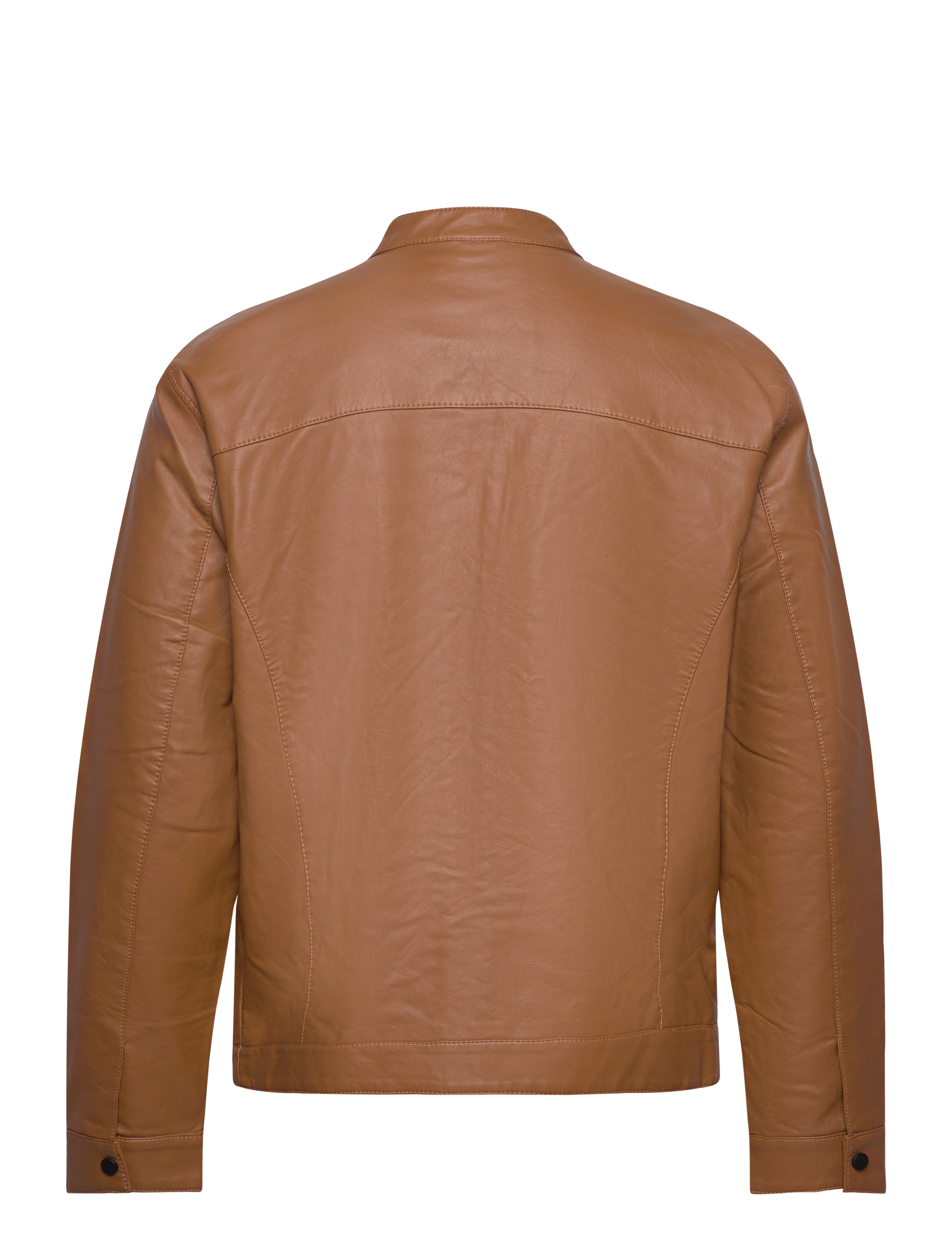 ONLY & SONS - ONSMIKE PU RACER JACKET OTW NOOS - cognac - 2