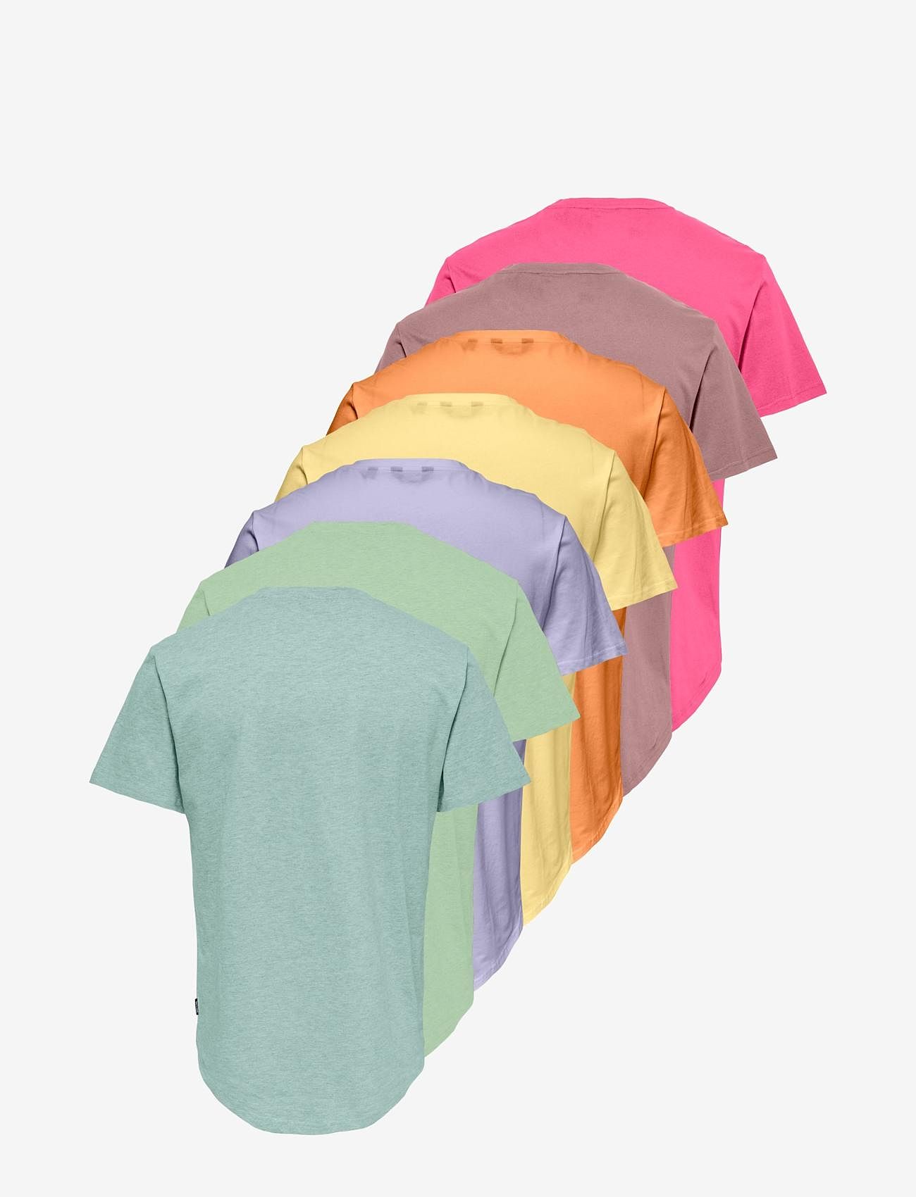ONLY & SONS - ONSMATT LONGY SS TEE 7-PACK - surf spray - 1