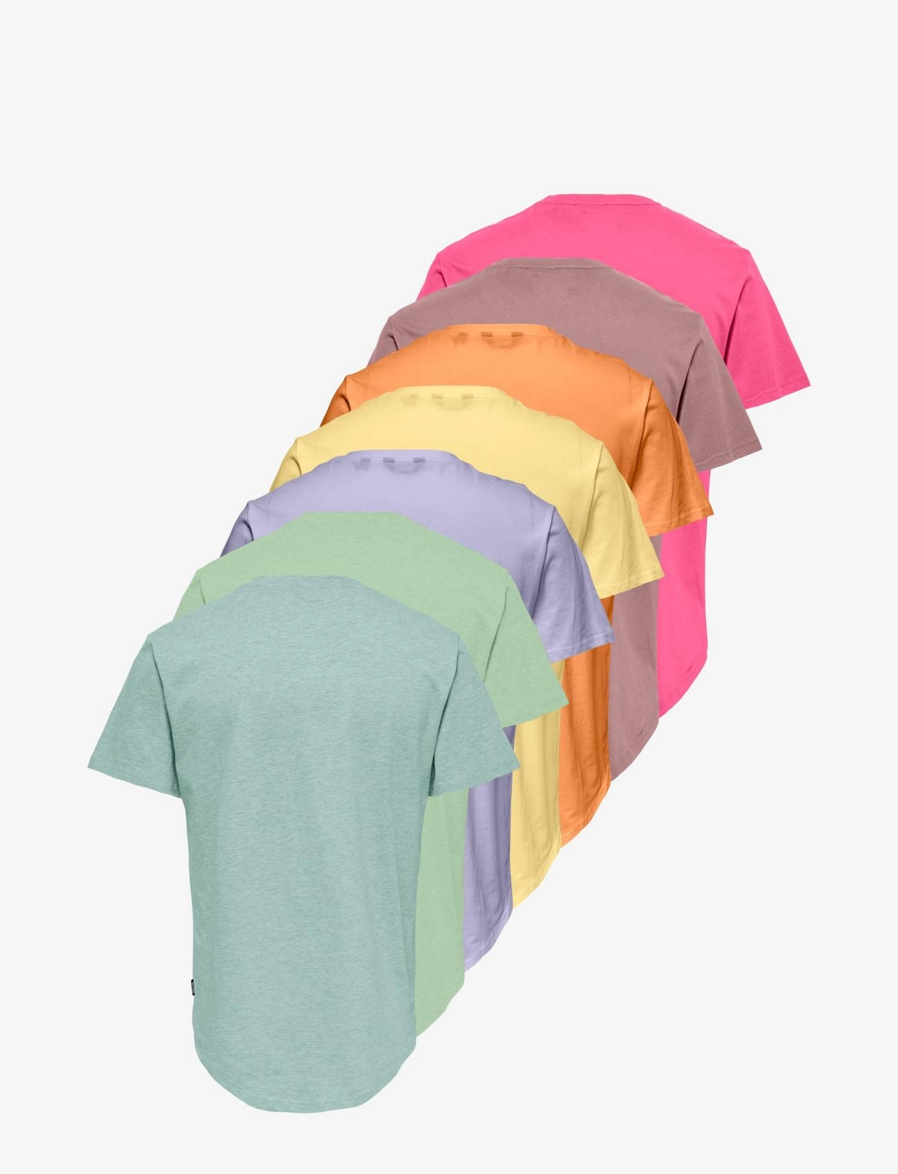 ONLY & SONS - ONSMATT LONGY SS TEE 7-PACK - surf spray - 1