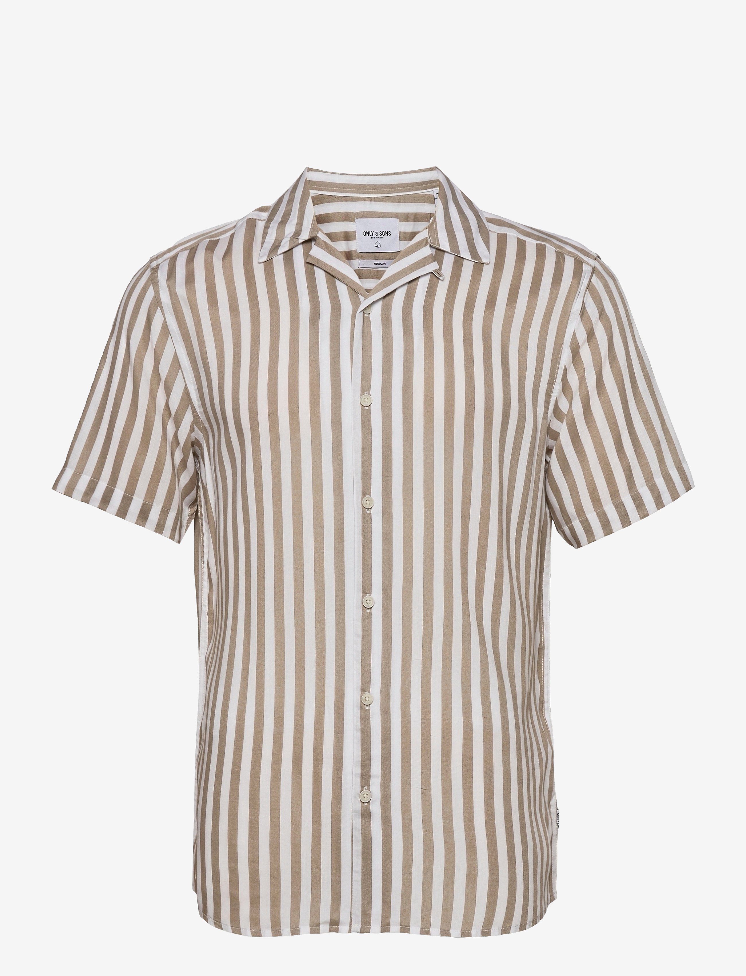 ONLY & SONS ONSWAYNE LIFE SS VISCOSE SHIRT NOOS - Short-sleeved shirts - CHINCHILLA / beige