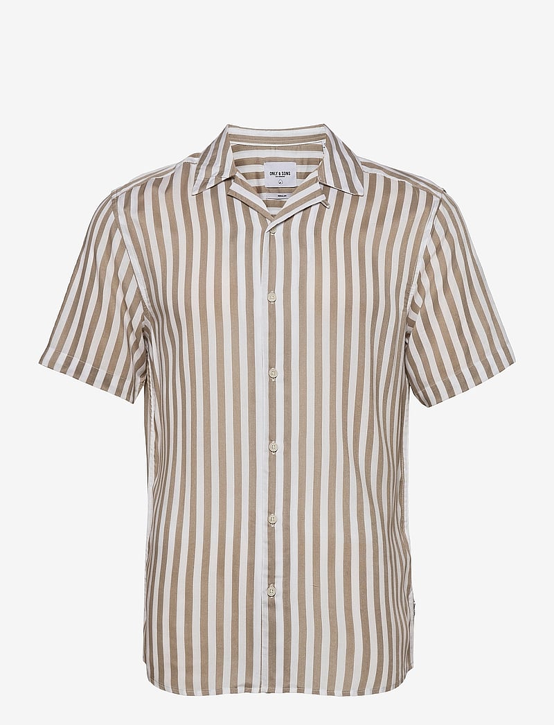 ONLY & SONS - ONSWAYNE LIFE SS VISCOSE SHIRT NOOS - kortærmede skjorter - chinchilla - 1
