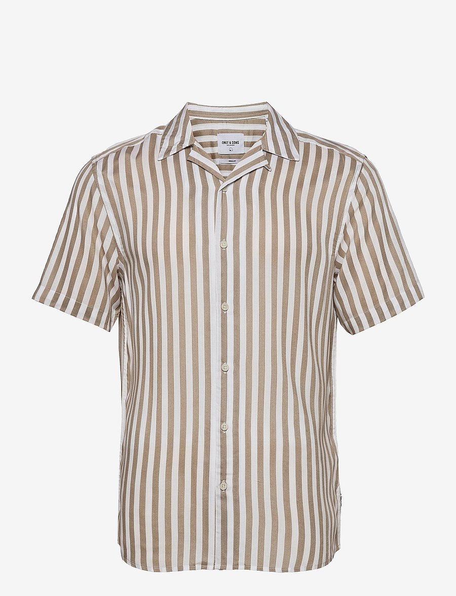 ONLY & SONS - ONSWAYNE LIFE SS VISCOSE SHIRT NOOS - stutterma skyrtur - chinchilla - 1
