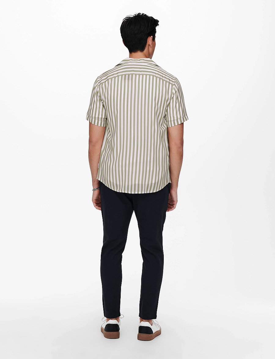 ONLY & SONS - ONSWAYNE LIFE SS VISCOSE SHIRT NOOS - stutterma skyrtur - chinchilla - 3