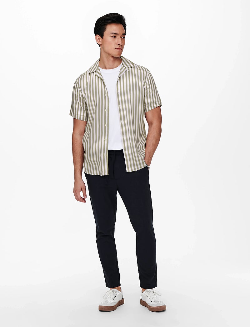 ONLY & SONS - ONSWAYNE LIFE SS VISCOSE SHIRT NOOS - kortærmede skjorter - chinchilla - 4