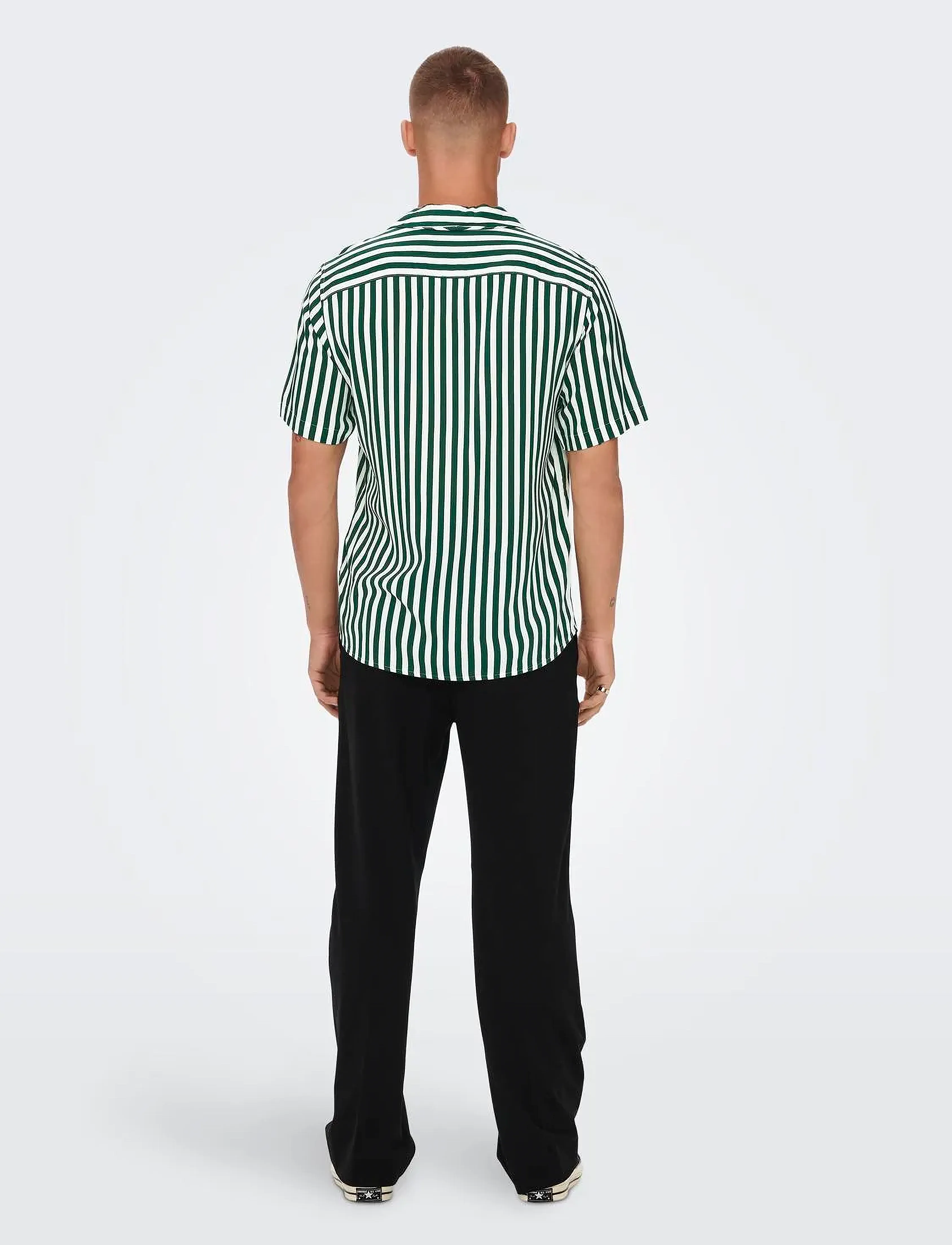 ONLY & SONS - ONSWAYNE LIFE SS VISCOSE SHIRT NOOS - stutterma skyrtur - dark green - 5