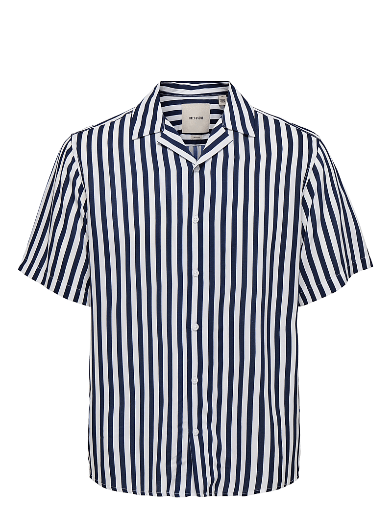 ONLY & SONS - ONSWAYNE LIFE SS VISCOSE SHIRT NOOS - kortærmede skjorter - dress blues - 1