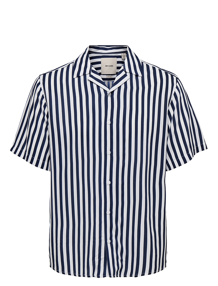 ONLY & SONS - ONSWAYNE LIFE SS VISCOSE SHIRT NOOS - overhemden met korte mouw - dress blues - 1