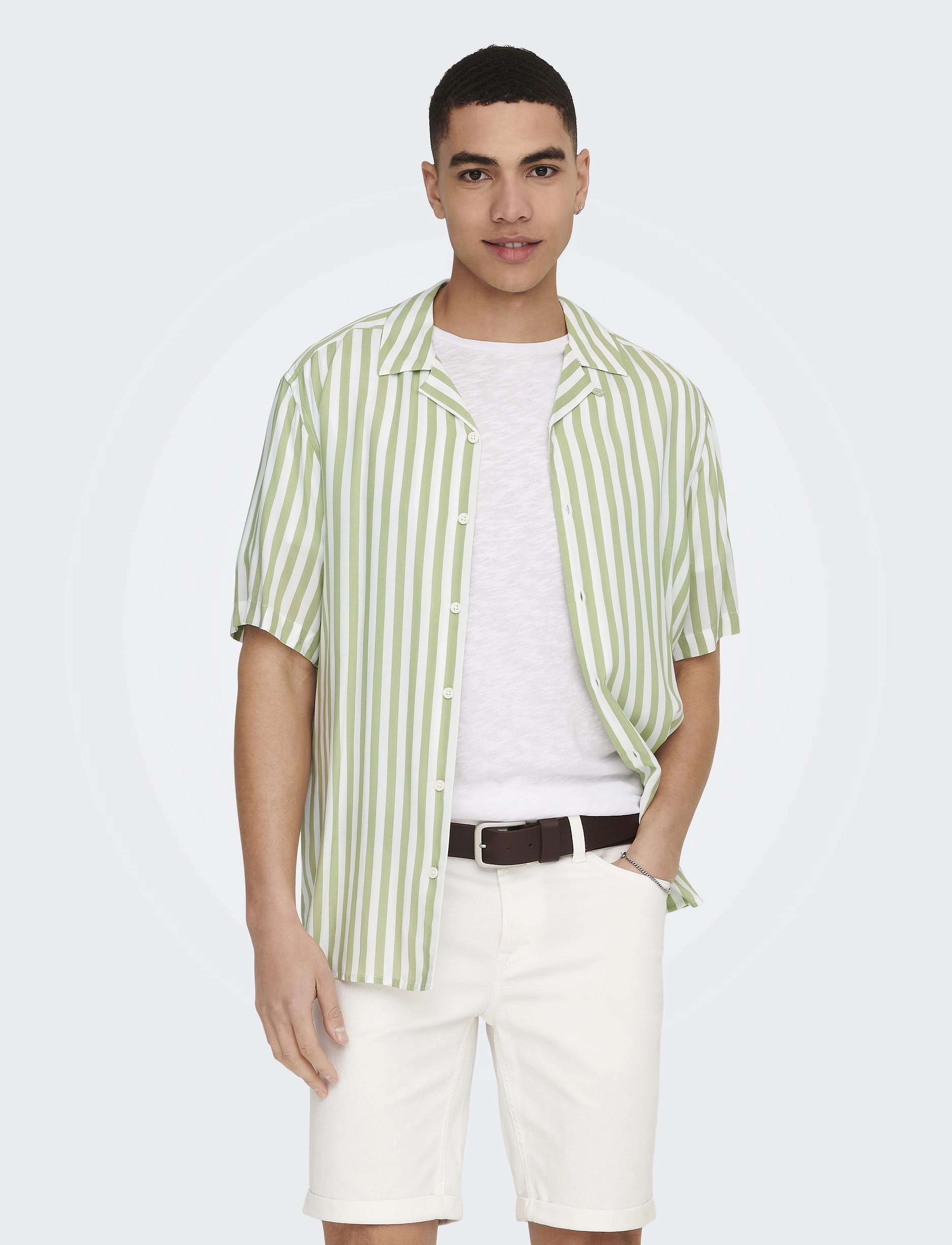 ONLY & SONS ONSWAYNE LIFE SS VISCOSE SHIRT NOOS - Skjorter - SWAMP / green