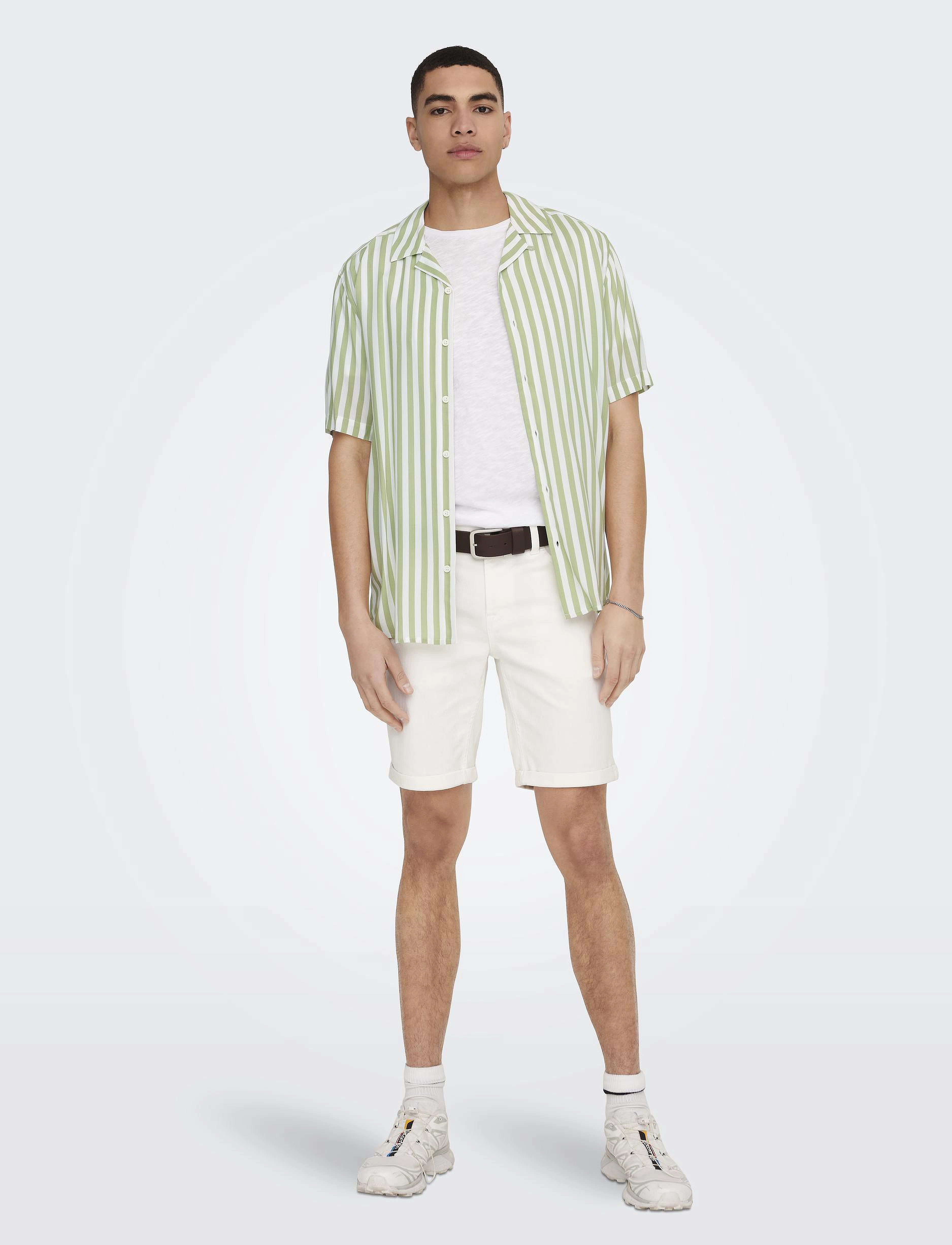 ONLY & SONS - ONSWAYNE LIFE SS VISCOSE SHIRT NOOS - short-sleeved shirts - swamp - 4