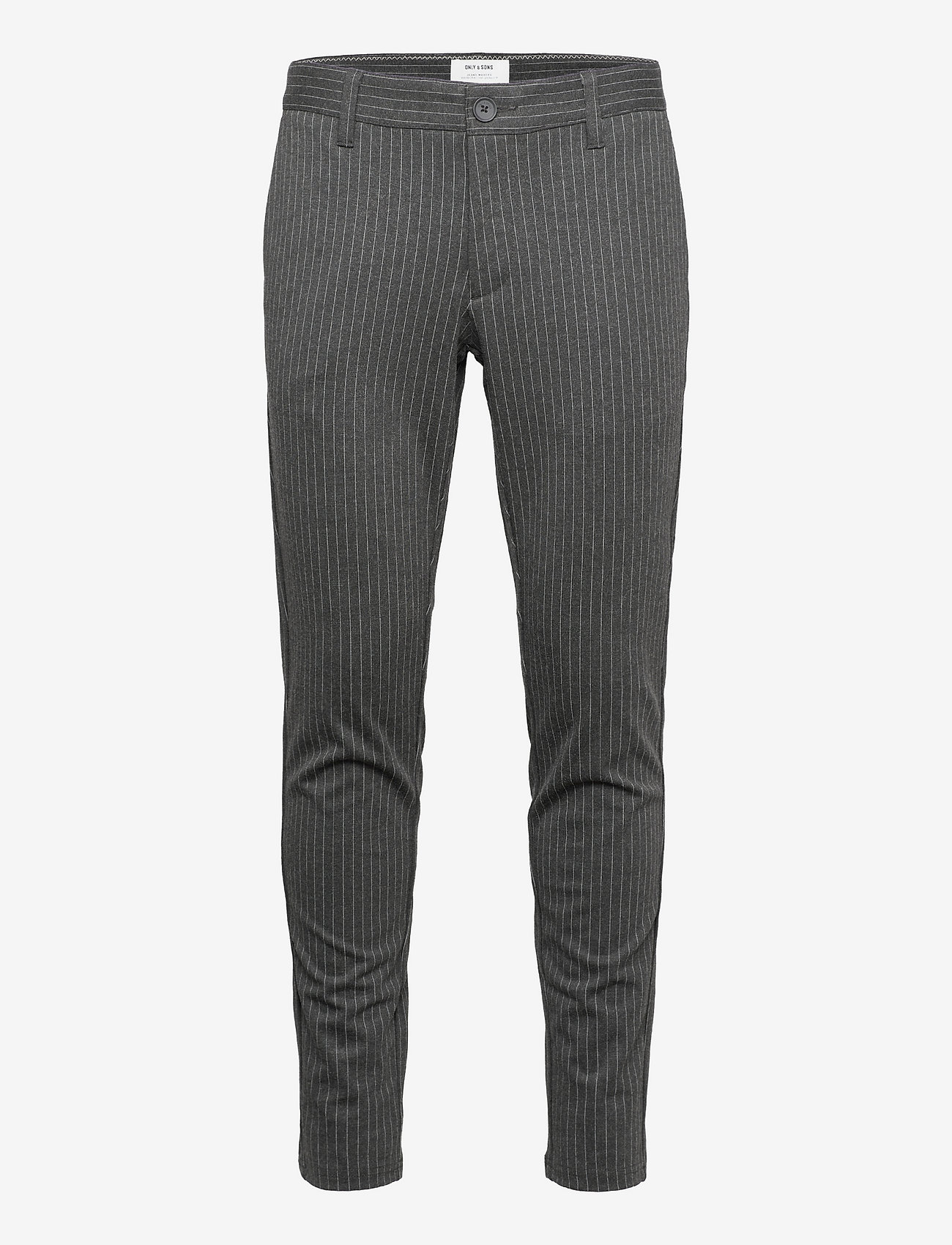 ONLY & SONS - ONSMARK PANT STRIPE GW 3727 - anzugshosen - dark grey melange - 1