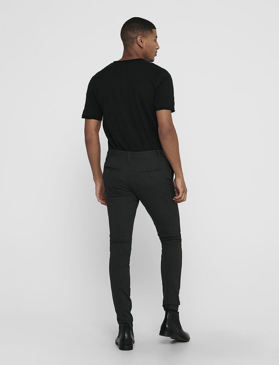 ONLY & SONS - ONSMARK PANT STRIPE GW 3727 - anzugshosen - dark grey melange - 3