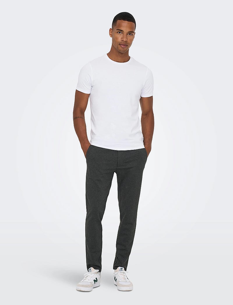 ONLY & SONS - ONSMARK PANT STRIPE GW 3727 - anzugshosen - dark grey melange - 5