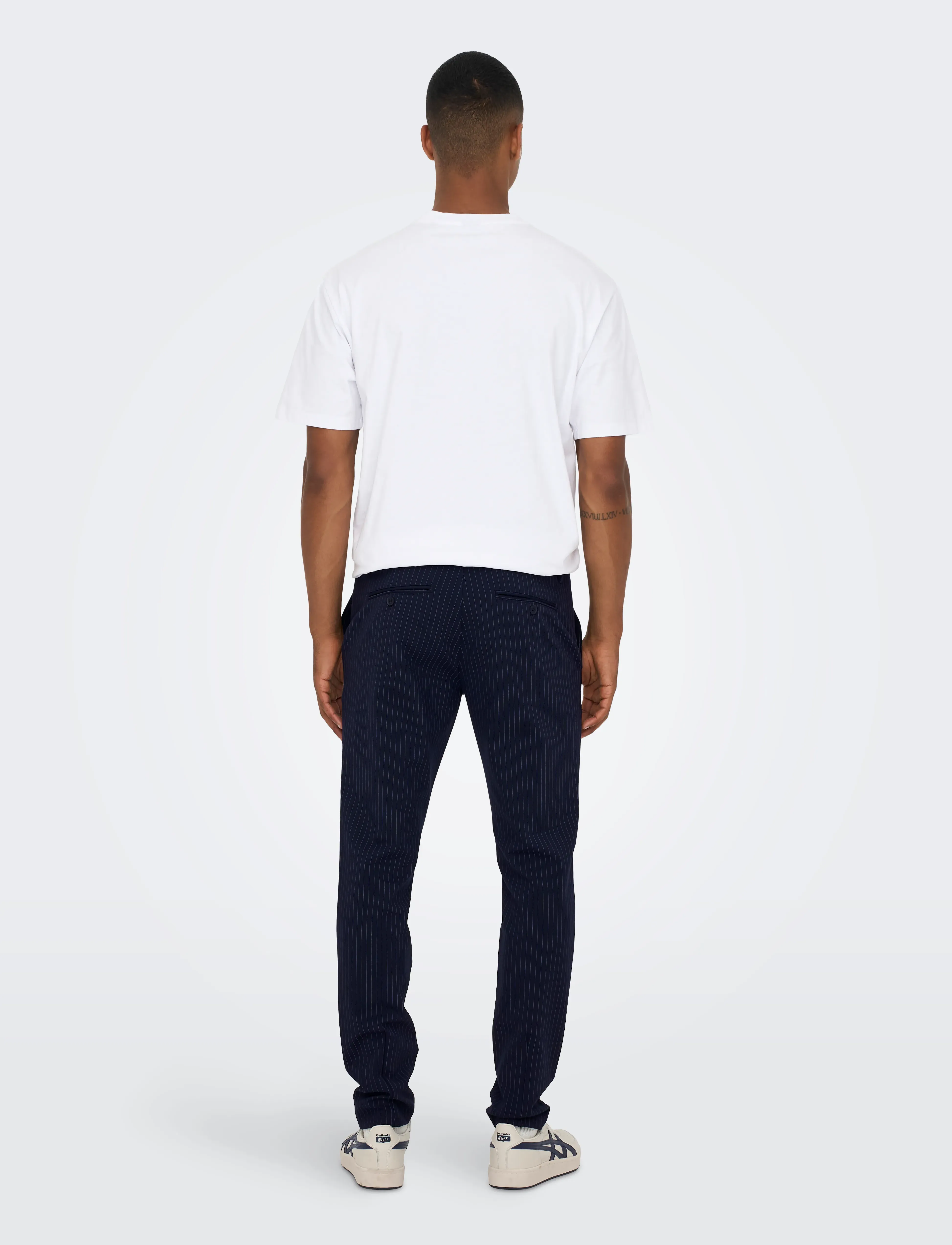 ONLY & SONS - ONSMARK PANT STRIPE GW 3727 - kostymbyxor - night sky - 3