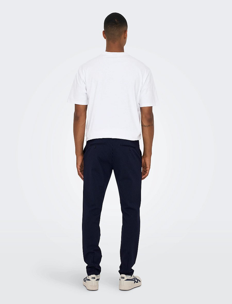 ONLY & SONS - ONSMARK PANT STRIPE GW 3727 - kostymbyxor - night sky - 3