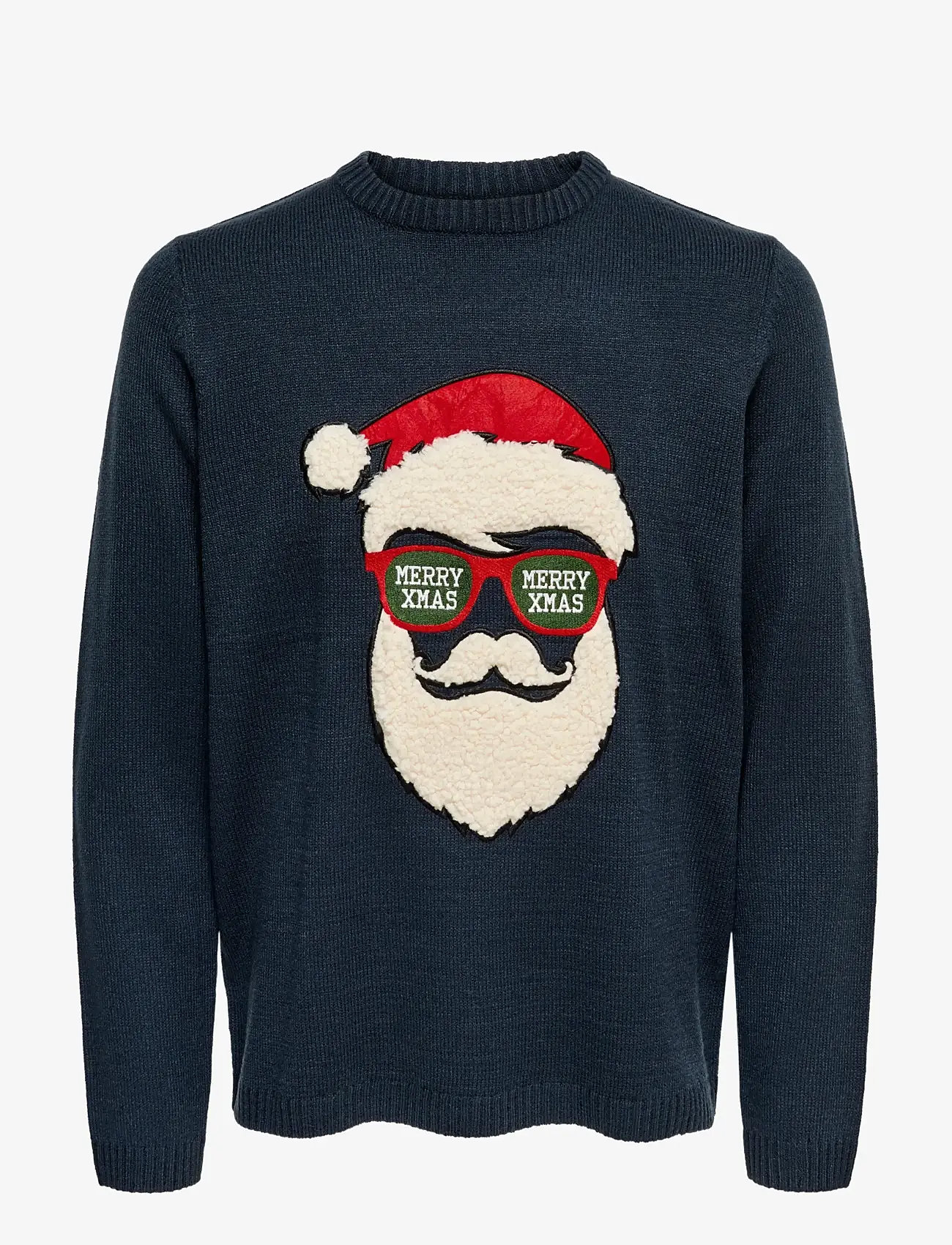 ONLY & SONS - ONSXMAS 7 FUNNY BADGE JAQUARD KNIT CS - herbstliche kleidung - blue nights - 0