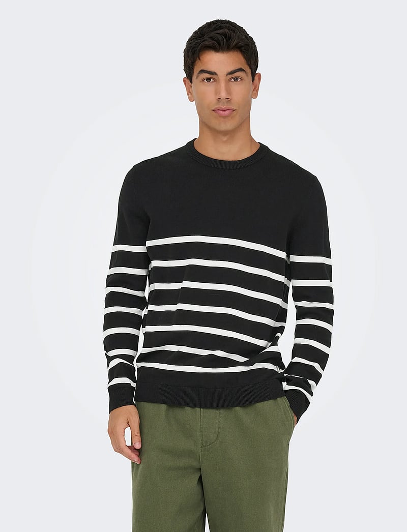 ONLY & SONS - ONSALEX REG 12 CREW KNIT NOOS - rund hals - black - 0