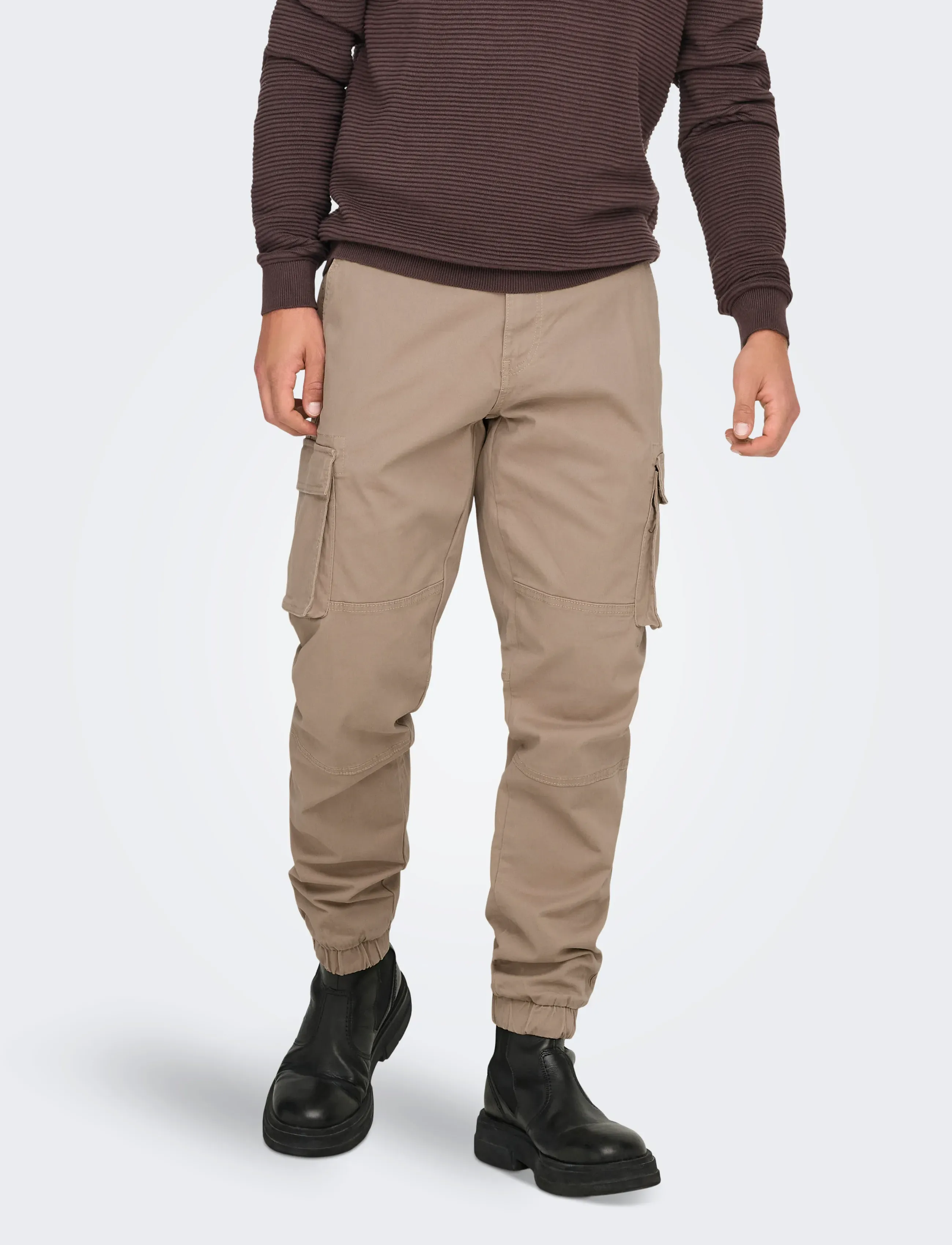 ONLY & SONS ONSCAM STAGE CARGO CUFF LIFE 6687 NOOS - ONLY & SONS - CHINCHILLA / beige