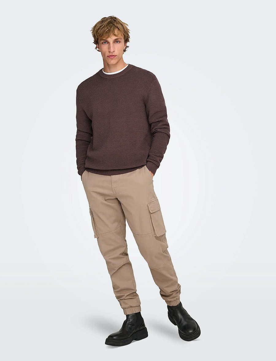 ONLY & SONS - ONSCAM STAGE CARGO CUFF LIFE 6687 NOOS - cargo-püksid - chinchilla - 4