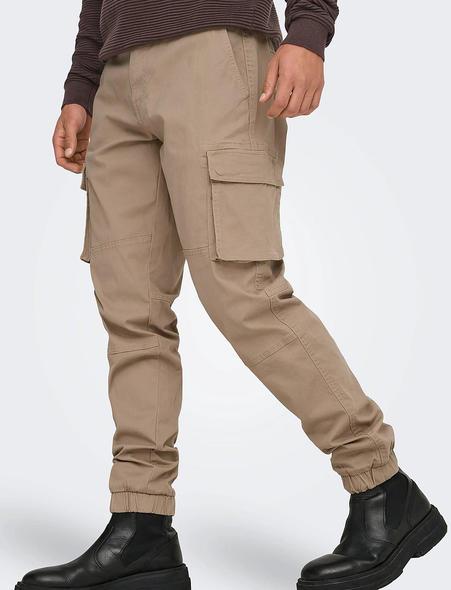 ONLY & SONS - ONSCAM STAGE CARGO CUFF LIFE 6687 NOOS - cargo-püksid - chinchilla - 5