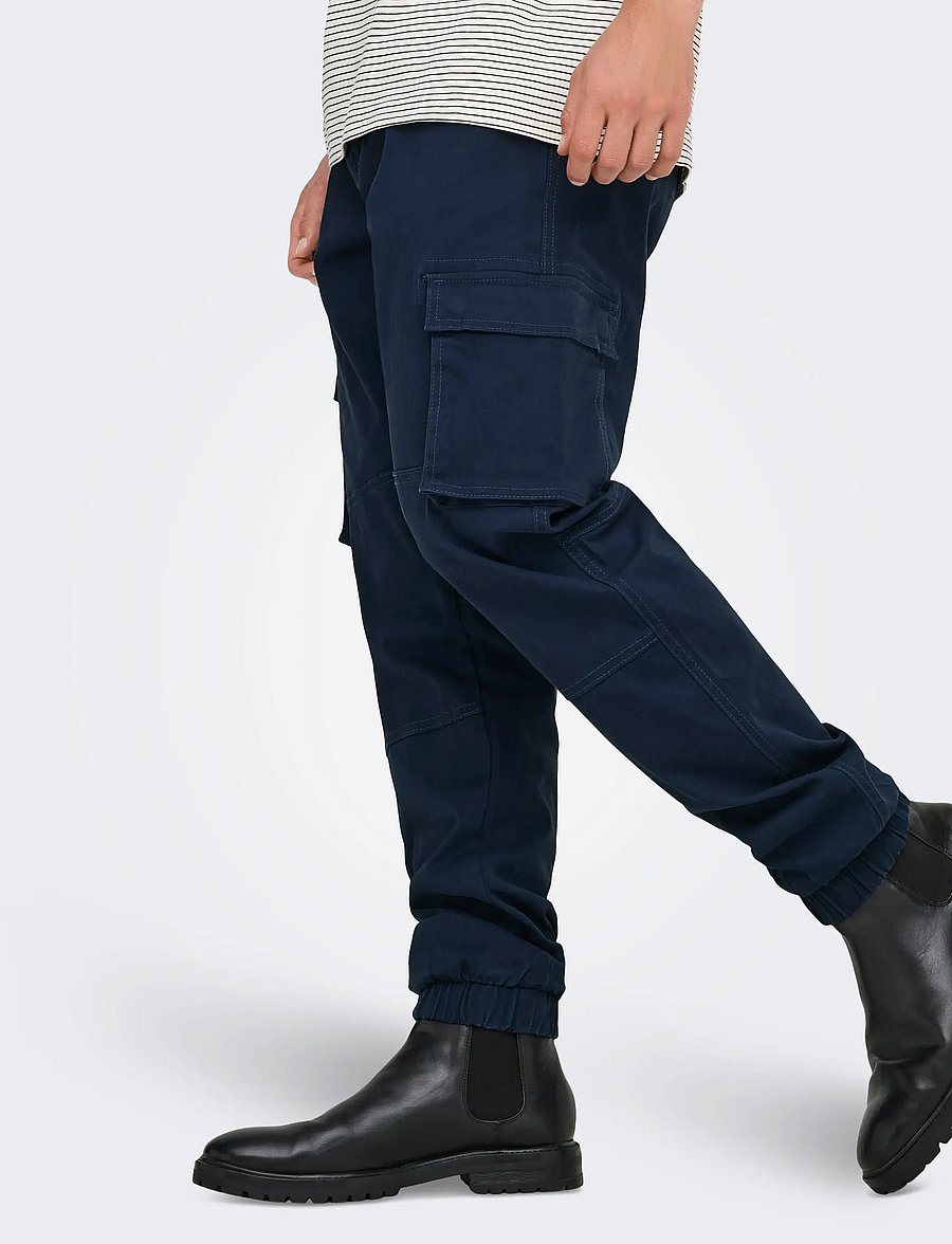 ONLY & SONS - ONSCAM STAGE CARGO CUFF LIFE 6687 NOOS - cargobukser - dress blues - 4