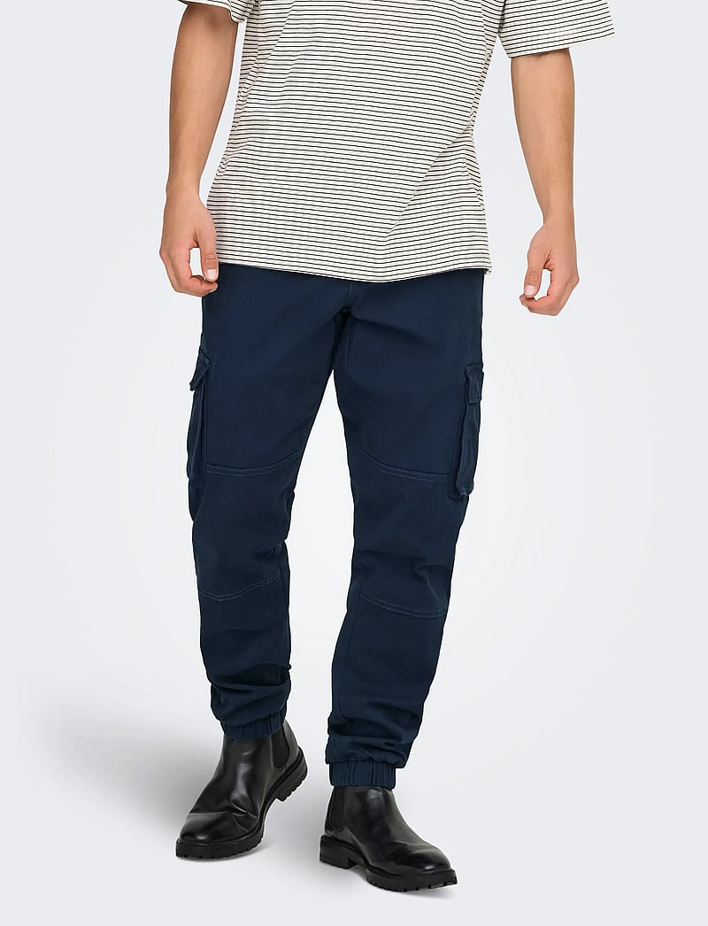 ONLY & SONS - ONSCAM STAGE CARGO CUFF LIFE 6687 NOOS - cargobyxor - dress blues - 5