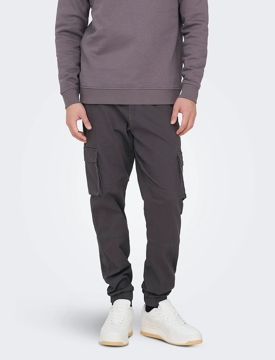 ONLY & SONS - ONSCAM STAGE CARGO CUFF LIFE 6687 NOOS - cargobukser - grey pinstripe - 0