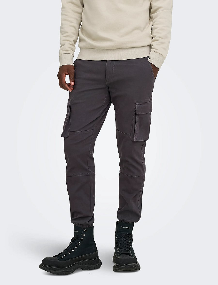 ONLY & SONS - ONSCAM STAGE CARGO CUFF LIFE 6687 NOOS - cargobyxor - grey pinstripe - 0