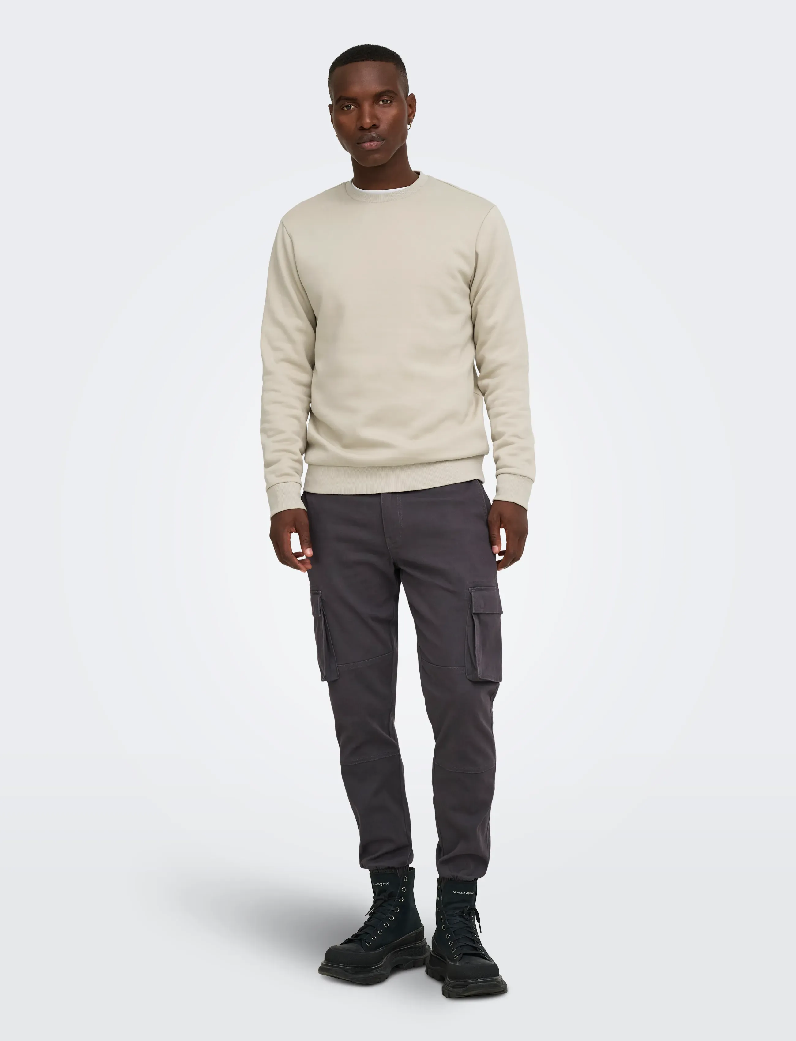ONLY & SONS - ONSCAM STAGE CARGO CUFF LIFE 6687 NOOS - cargobyxor - grey pinstripe - 4