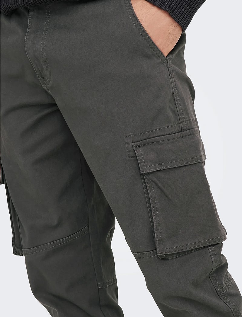 ONLY & SONS - ONSCAM STAGE CARGO CUFF LIFE 6687 NOOS - cargobyxor - grey pinstripe - 5