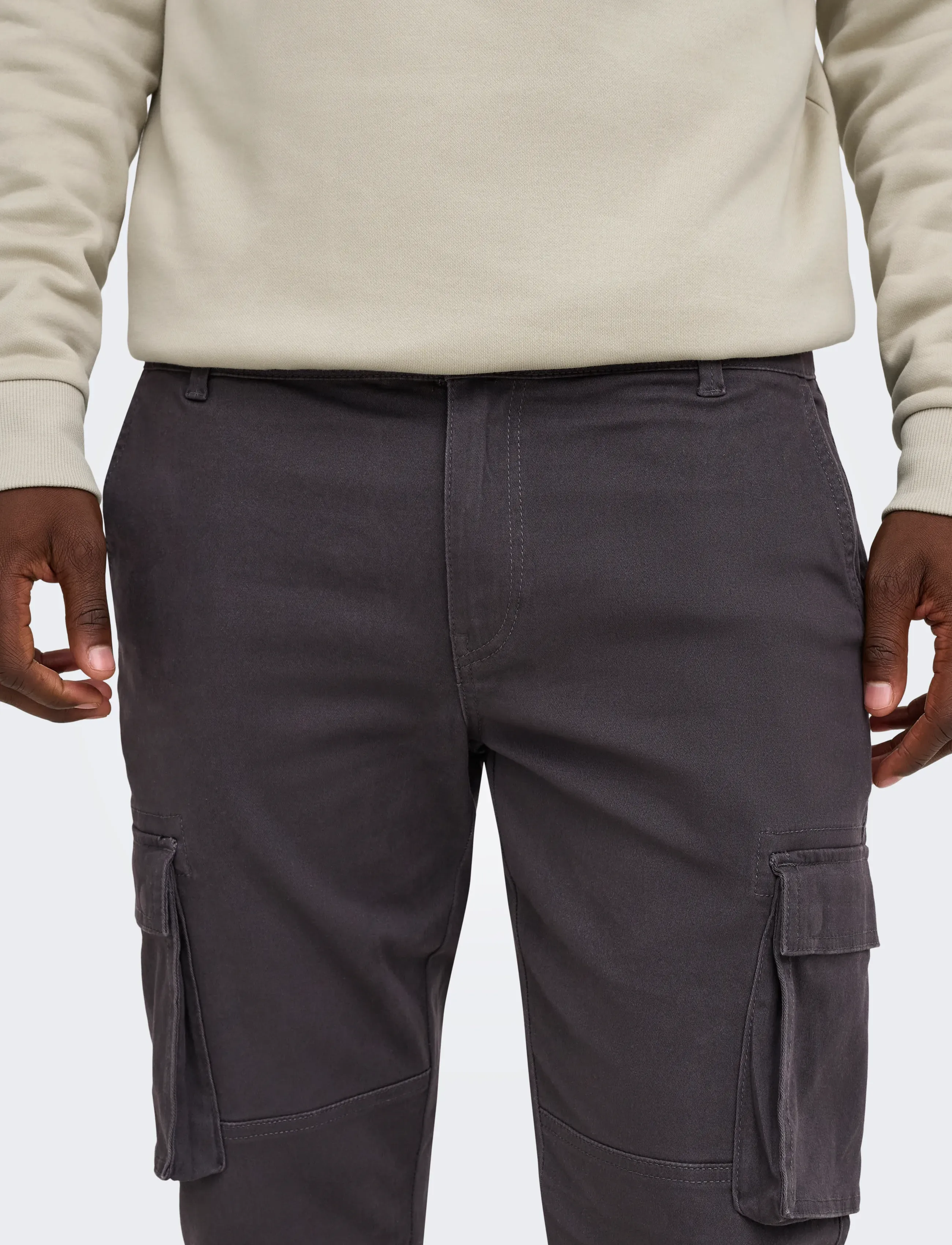 ONLY & SONS - ONSCAM STAGE CARGO CUFF LIFE 6687 NOOS - cargobyxor - grey pinstripe - 5